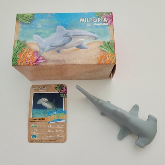 McDonald's Happy Meal toy - Playmobil Wiltopia Hammerhead Shark with Card, NEW - Picture 2 of 9